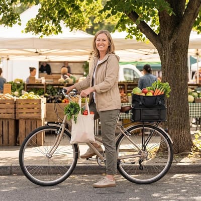 Fietsmand Achter - Gevoerde Fietstas - Woon-werkverkeer - Afneembare Tas - 34x30x15 cm - Zwart