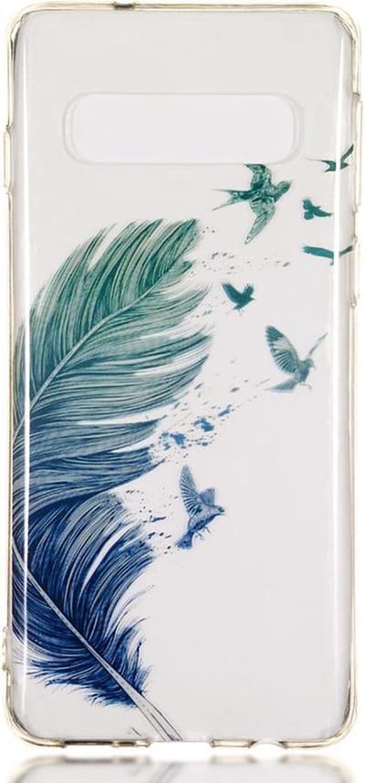 Shop4 - Geschikt voor Samsung Galaxy S10 Hoesje - Zachte Back Case Veren en Vogels