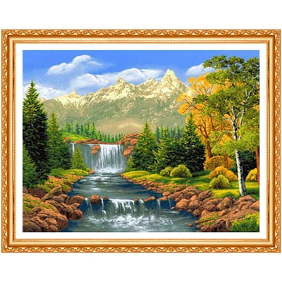 5D diamant borduurwerk landschap waterval DIY diamant schilderij diamant ambachten geschenken 20X30CM beige