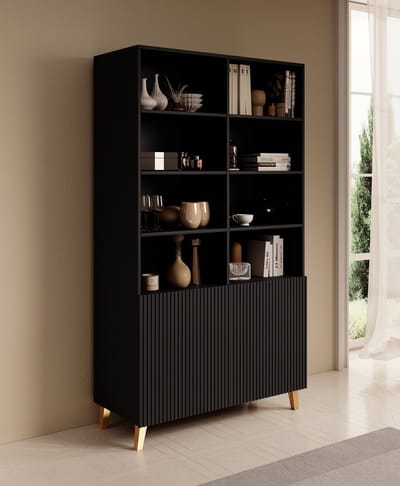 Meubella - Boekenkast Palamos - Mat zwart - 100 cm