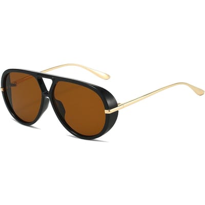 Nouveaux Lunettes de Soleil Stylish Double Pont Décoration Extérieure Tendance Design pour Femmes Lunettes de Soleil Solaires Décontractées Lunettes de Soleil Pilote Vintage KAMMPT as picture shows