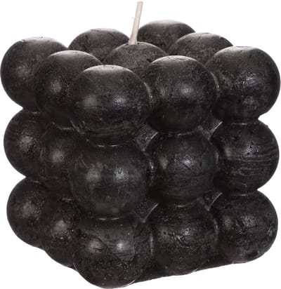 Ideas 4 Seasons - Bubbel Kaars - Oud Zwart - 8x8x8 cm