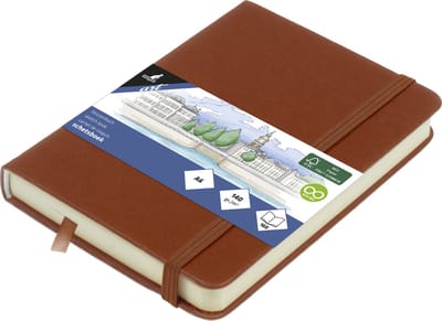 Kangaro schetsboek - A6 - cognac - PU-hardcover - met elastiek en leeslint