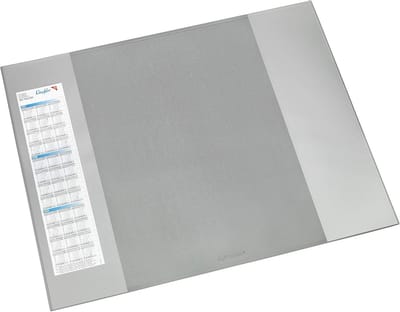 Grote Bureauonderlegger Grijs Antislip Beschermmat 52x65 cm met Opbergvakken en Kalender