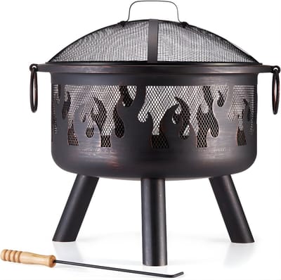 DYNA® Vuurkorf Voor Buiten - Vuurschaal Voor Buiten - Vuurkorf - Zwart - 55cm x 55cm x 55cm