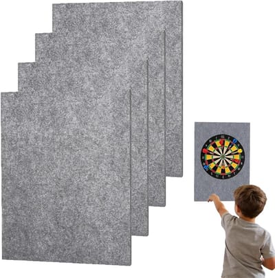 Wandbescherming Dartbord - Vilt Beschermer - Muur Beschermen - Zelfklevend - 30 x 21 cm - Grijs