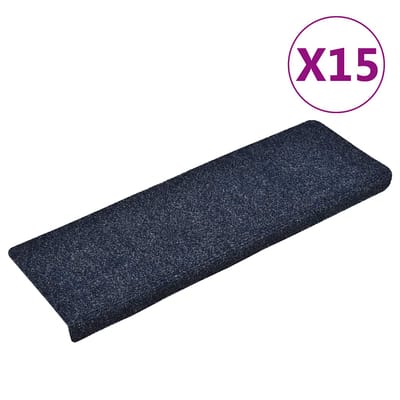 vidaXL - Trapmatten - zelfklevend - 15 - stuks - 65x21x4 - cm - blauw - rechthoekige - rand