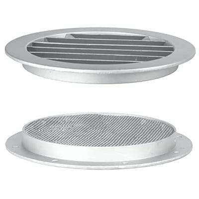 Rond ventilatierooster 125 mm - Hoogwaardig gegoten aluminium met insectennet - Weerbestendig voor binnen en buiten