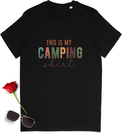 T Shirt Heren - T Shirt Dames - Camping - Zwart - Maat S