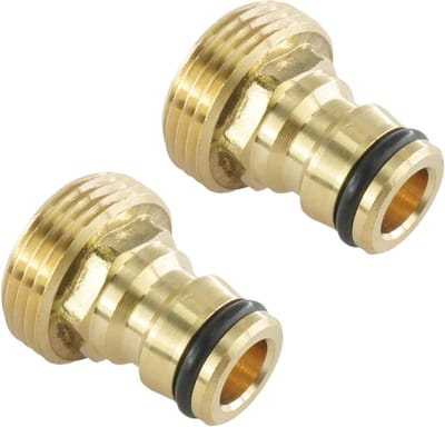 Faucet Adapter Set van 2 Stuks met 1 Inch Mannelijk Draad voor Tuinslangen en Snelle Koppeling