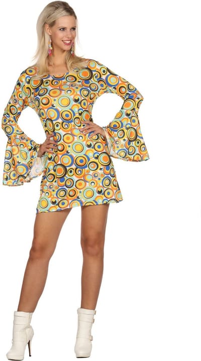 Wilbers & Wilbers - Hippie Kostuum - Vrijheid Blijheid Jaren 60 - Vrouw - Multicolor - Maat 46-48 - Carnavalskleding - Verkleedkleding