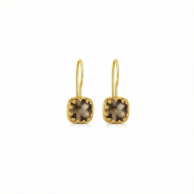 Petit Comité - Oorhangers Elodie - Bruine Topaas - 925 sterling zilver - 14k gold plated