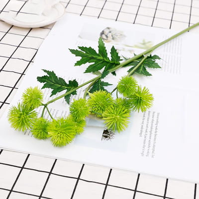 Kunstbloem Paardenbloem Vervaagbestendig Plastic 3 Stelen 11 Hoofden Nepbloemenbosje voor Huisdecoratie Bloemschikking Groen groen