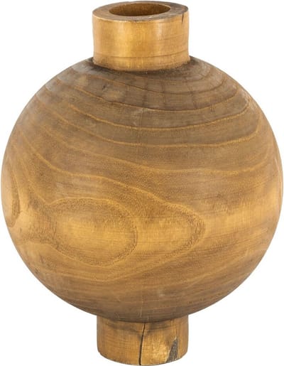 HomeBound by KY | Houten ronde vaas walnut | bloemenvaas