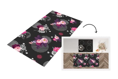 Keukenloper - Loper keuken - Rozen - Bloemen - Patronen - 120x60 cm - Keukenloper vinyl