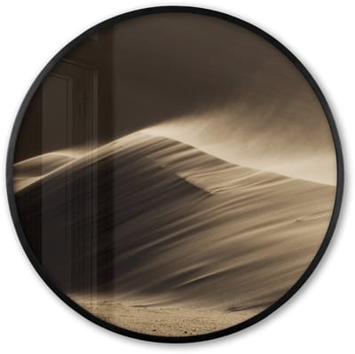 Poster in lijst Rond - Fotolijst 60x60 cm - Posters - Woestijn - Zand - Natuur - Duin - Ronde posterlijst zwart - Decoratie - Wanddecoratie woonkamer - Muurdecoratie slaapkamer