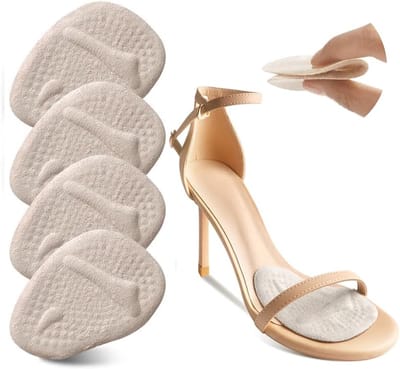 Daity Voetkussentjes - hielkussentjes voor oversized schoenen - verlicht voetpijn - antislip hielkussentjes (voor losse schoenen en blaren |) 2 paar beige