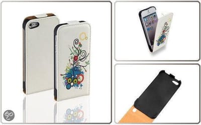 Alternate Flip Case Hoesje Apple iPhone 5 5S White Fantasy Red