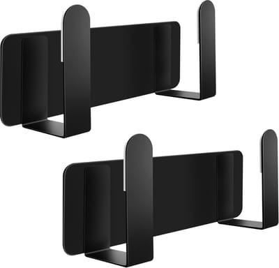 Famanu – Set van 2 zelfklevende wandgemonteerde pannendekselhouders van roestvrij staal, zwart