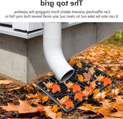 Rain Gutter Downspout Extensions, Flexible No Dig Low Profile Catch Basin Downspout Extension Kit, Catch Basin Low Profile Downspout Extender