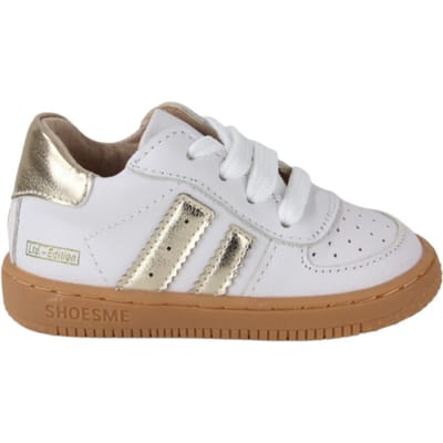 Shoesme Wit-Gouden Sneakertje - Sneakers Kinderen - Meisjes - White Gold - Leer - Maat 26