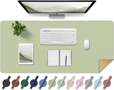 Famanu – Antislip Grote Muismat - Waterdichte Bureaubeschermer - Computer en Laptop Mat voor Bureau - Bureaublad om te Schrijven - Blotter Pads Decor (Matcha - 80x40CM)