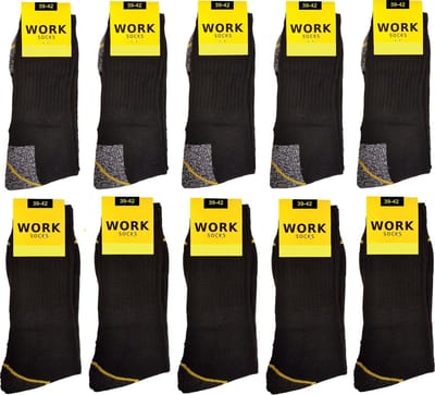 Profi Work© werksokken 10 paar zwart en grijs maat 39/42