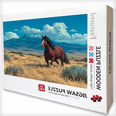 Houten Puzzel Paarden - Legpuzzel Volwassenen - Ontspannen Vrije Tijd - Achterkant Met Letters - 179 x 105 cm