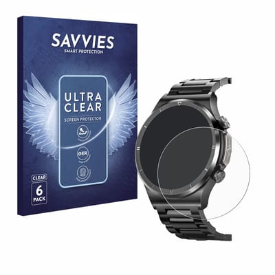 Savvies - Screenprotector voor Banlvs Smartwatch 1.39" - Folie Beschermfolie transparant 6 Stuks