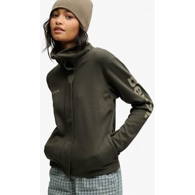 Superdry Bench Funnel Track Top Green Grootte: S