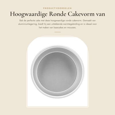Dailygoods- Cake Mal Hoog Warmtegeleiding - Aluminium - Duurzaam - Gladde Bakvorm - 6,6 cm Diameter - Praktisch Bakhulpmiddel - Taartvorm
