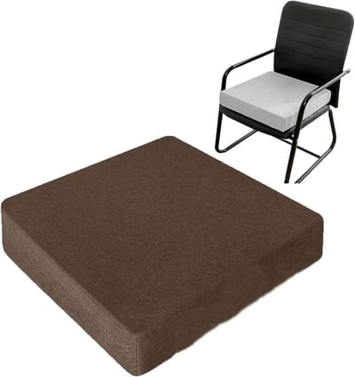 Antislip zitkussen - Stoelverhoger comfort - Comfortabel zitten - Met anti-slip bodem - 55 x 55 x 15 cm - Donkerbruin