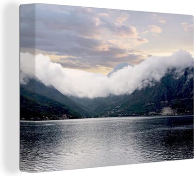 Baai in Montenegro Canvas 80x60 cm - Foto print op Canvas schilderij (Wanddecoratie woonkamer / slaapkamer)