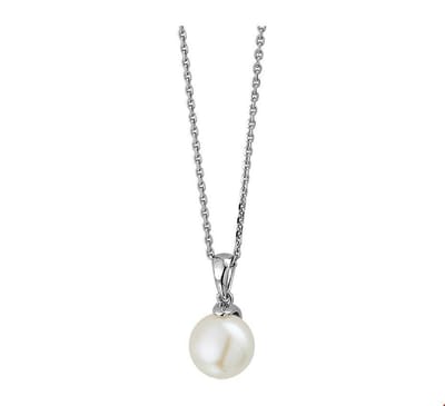 Zilver Gerhodineerde Collier parel 41 + 4 cm 1318365