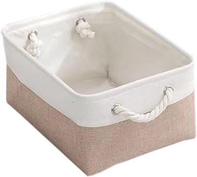 Opbergdoos - Opbergmand Stoffen doos - Huishouden Ordenen - Opvouwbaar met handvat - 31 x 21 x 13 cm