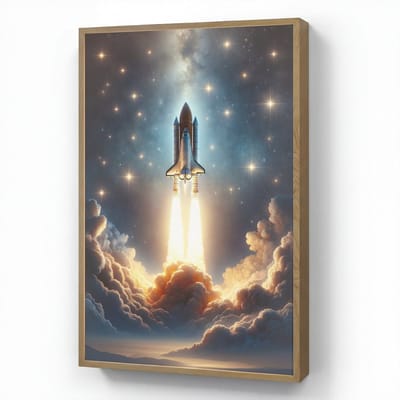 Nachtlampje 70x100 cm - Kinder lamp - Ruimtevaart - Raket - Space - Sterren - Tafellamp kinderkamer draadloos - Slaapkamer lampje - Bedlamp kinderen - Kinderlampje - Wandlamp babykamer - Nachtlampjes