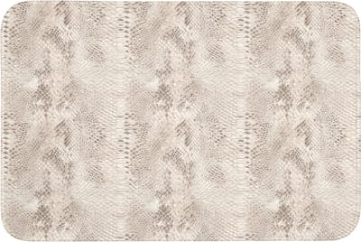 Badmat 90x60 cm - Antislip - Slang - Patroon - Beige - Badmatten voor badkamer - Badkamermat - Douchemat - Badkamer mat