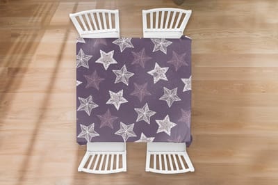 Kerst Tafelkleed - Kerstmis Decoratie - Tafellaken - Patronen - Christmas - Sterren - 100x100 cm - Kerstmis Versiering - Tafeldecoratie Kerstmis - Kerstdecoratie tafel - Tafelversiering