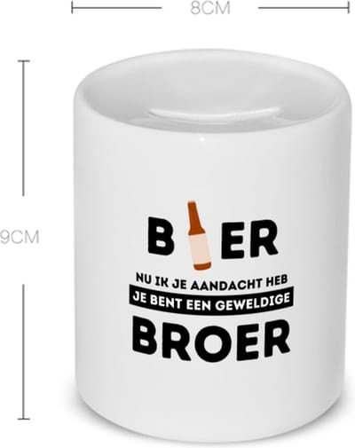Akyol - bier, nu ik je aandacht heb je bent een geweldige broer Spaarpot - Broer - de beste broer - verjaardagscadeau - verjaardag - cadeau - cadeautje voor broer - broer artikelen - kado - geschenk - gift - 350 ML inhoud