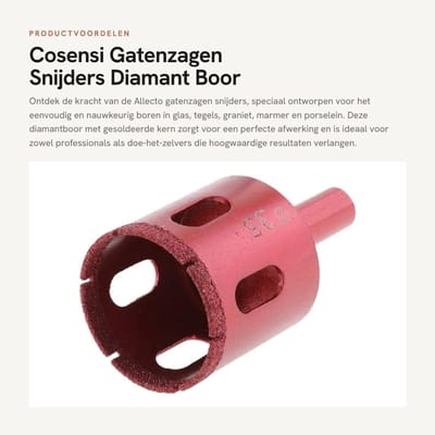 Dailygoods - Gatenzagen Snijders - Diamant Boor - Perfect voor Glas en Tegel - 8mm Formaat - Kern Gatenzaag - Voor Graniet en Marmer - Geschikt voor P...
