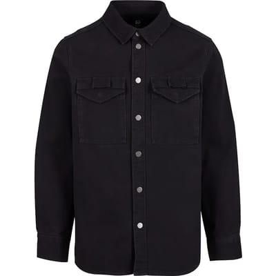 Brandit Heavy Twill Shirt Heren Longsleeve - zwart - XXL