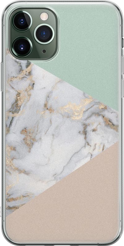 Leuke Telefoonhoesjes - Hoesje geschikt voor iPhone 11 Pro - Marmer pastel mix - Soft case - TPU - Marmer - Multi