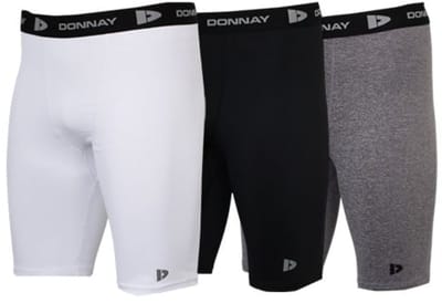 3-Pack Donnay - Compressie Short - Thermo/Sportshort (23cm) - Heren - White/Black/Charcoal-marl (401) - maat S