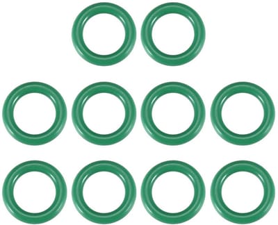 O-ringen, afdichting voor machine-installaties, 10 mm AD 6 mm ID 2 mm breedte groen, verpakking van 10