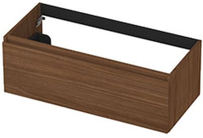 INK - Onderkast 1 Lade Greeploos met Houten Keerlijst - 1000x450x350 Mm - Warm Walnoot