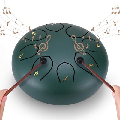 Stalen Tongtrommel - Hand Pan Percussie - Muziek Meditatie - 8 Gestandaardiseerde Noten - 15 cm - Couleur Tone