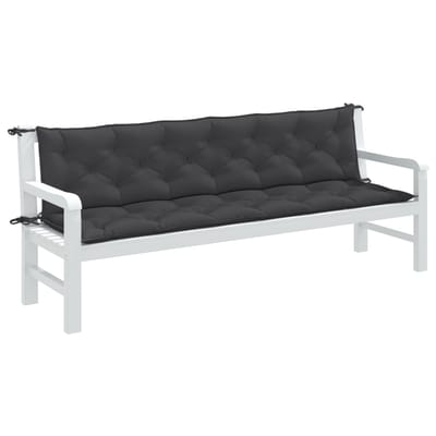 vidaXL - Tuinbankkussens - 2 - st - 200x50x7 - cm - stof - gemêleerd - antracietkleur