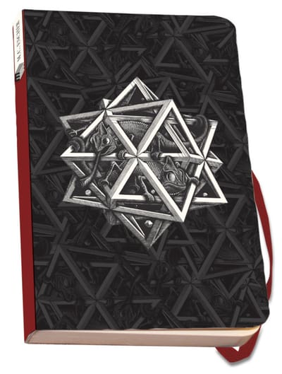 Bekking & Blitz - Notitieboek A6 - Luxe uitvoering - 2-zijdig gelinieerd - Opbergvak achterin - Elastieken band als sluiting - Kunst - Grafische kunst - Zachte kaft – Sterren – M.C. Escher