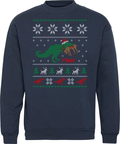 Kersttrui Rex Kill Rudolf | Foute Kersttrui Dames Heren | Kerstcadeau | Kerstpakket | Navy | maat XS