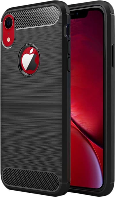 ebestStar - Hoes geschikt voor iPhone XR Apple, TPU Bescherming Cover, Koolstof Design Hoesje, Zwart